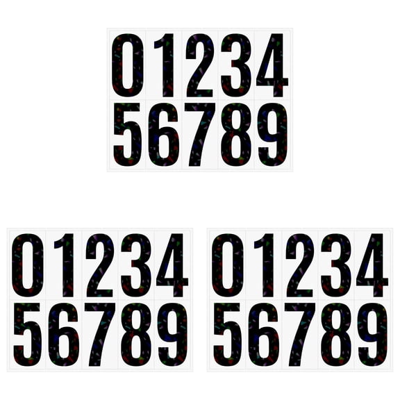 Custom Acrylic Charm Number Vinyl Label Stickers Adhesive Number Decals Large Scratch Resistant For Wedding Favor Black