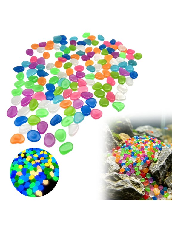 Custom Acrylic Charm Outdoor Luminous Stones For Walkways Garden River Pebbles Double Sided For Wedding Favor Black