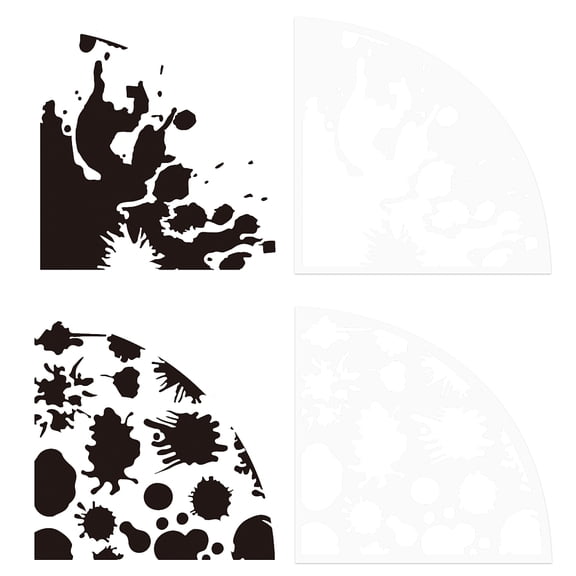 Custom Acrylic Tie-Dye Template 20x20x0.25cm 2pcs/set Painting Supplies Fanshaped Stain Pattern