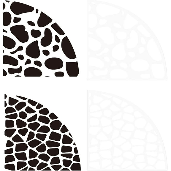 Custom Acrylic Tie-Dye Template Painting Supplies Fanshaped Marble Pattern 20x20x0.25cm 2pcs/set