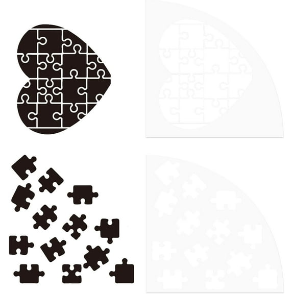 Custom Acrylic Tie-Dye Template Painting Supplies Fanshaped Puzzle Pattern 20x20x0.25cm 2pcs/set