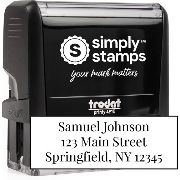 Custom Address Stamp - 20 Font Options - 3 Line Self-Inking Address Stamp - Up to 3 Lines of Customized Text | Multiple Ink Color Options (1, Xtra Large)