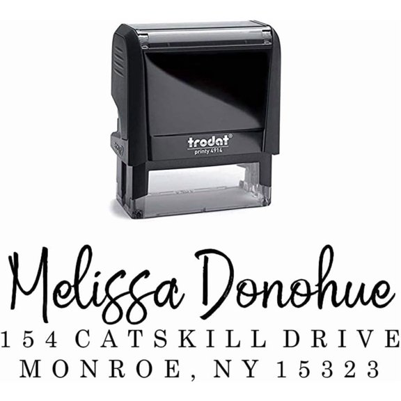 Custom Address Stamp - Self Inking - Return Address Stamp | Personalize with Your Custom Address | Multiple Ink Color Options to Choose from (Large)