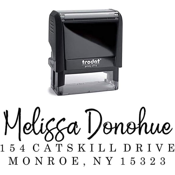 Custom Address Stamp - Self Inking - Return Address Stamp | Personalize with Your Custom Address | Multiple Ink Color Options to Choose from (Medium)