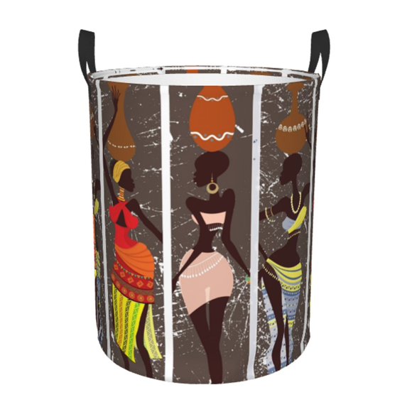Custom African Dancer Laundry Hamper Large Storage Basket Africa Women Ethnic Style Boys Toy Organizer
