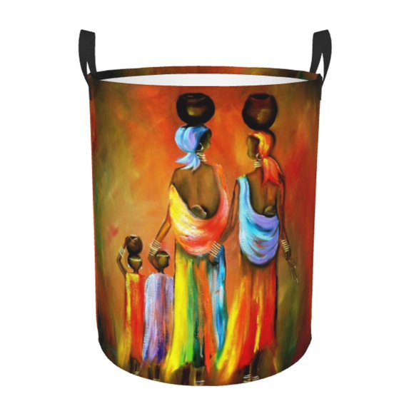 Custom African Dancer Laundry Hamper Large Storage Basket Africa Women Ethnic Style Boys Toy Organizer