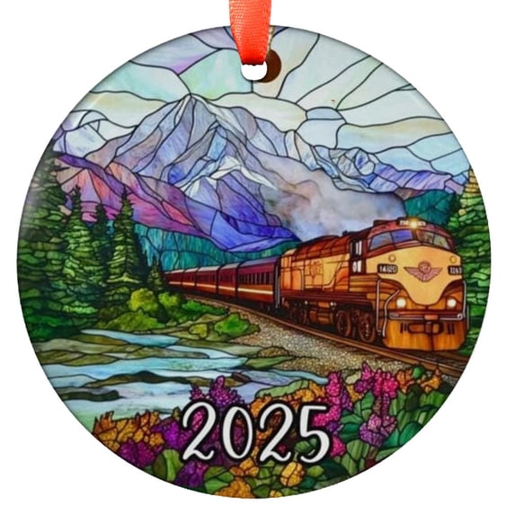 Custom Alaska Train Trip Ornament |Faux |Unique Train Ride Souvenir |Vacation Travel Gift | Holiday Christmas, Holiday Keepsake, Xmas Tree Hanging Decoration, Seasonal Gift Idea, C