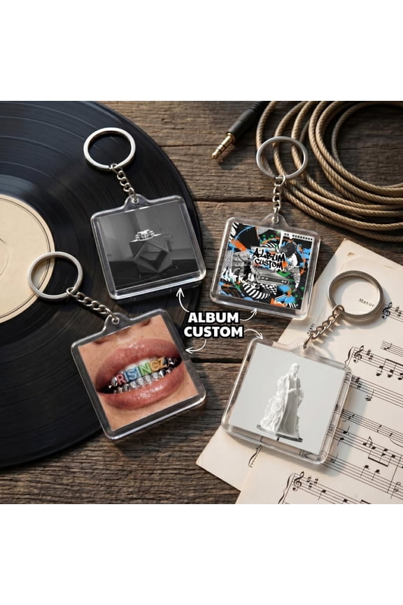 Custom Album Cover Acrylic Keychain, Personalized Music Keyring, Favorite Song Bag Charm, Music Lover Gift, Boyfriend Girlfriend Keepsake (1 keychain)