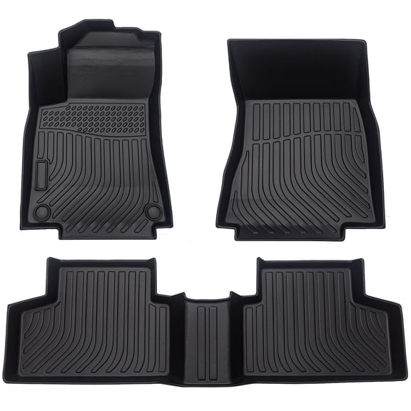 Custom All-Weather Floor Rubber 3-Piece Set Black-Floor Mats TPE Custom All Weather