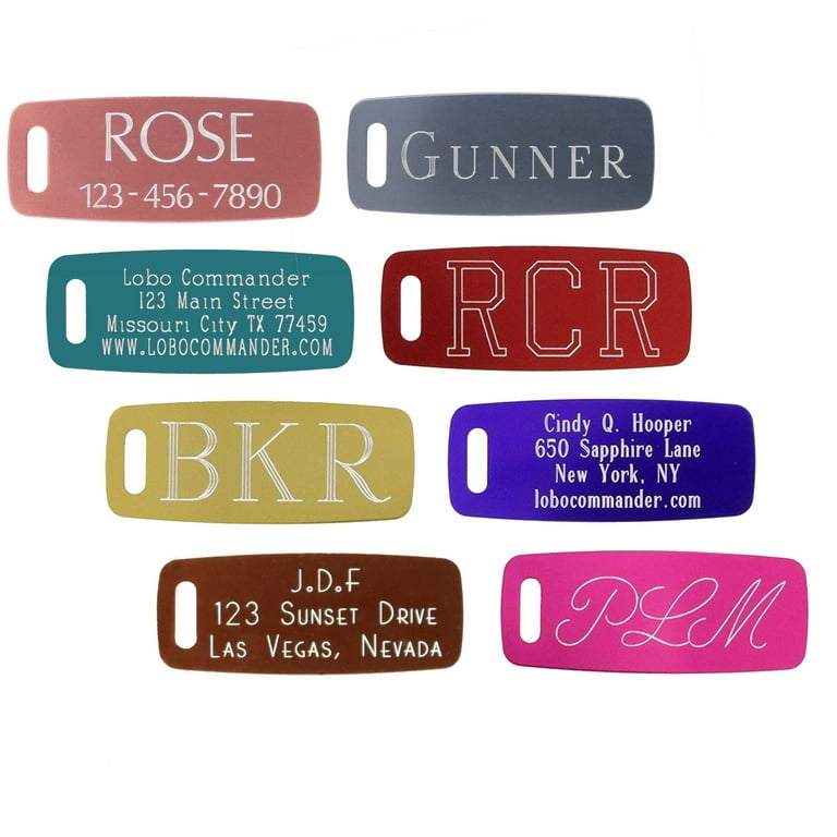 Personalized aluminum luggage tags shop