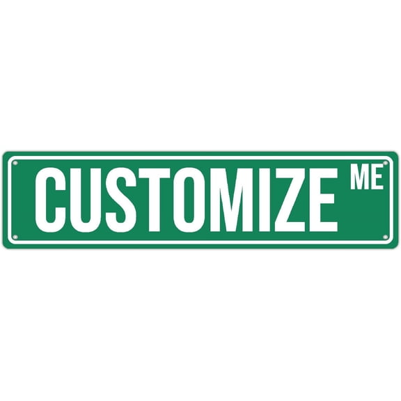 Custom Aluminum Metal Sign, Personalized Text Logo Image for Garden Office Business Home Bar, Indoor Outdoor, 4 x 18 Inch, White