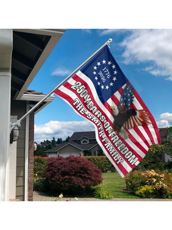Custom American Eagle 250 Years Independence Flag 12x18 POLE NOT INCLUDED Garden Flag