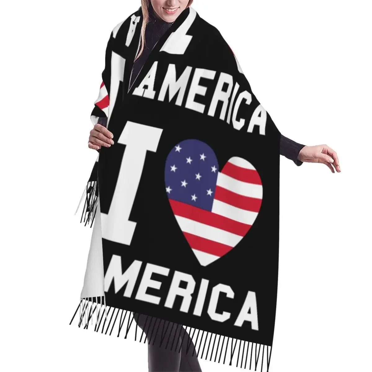 Customized Printed American Flag Happy Fourth Of July USA Gifts Scarf ...