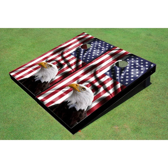 Custom American Flag With Eagle Themed Cornhole Board set