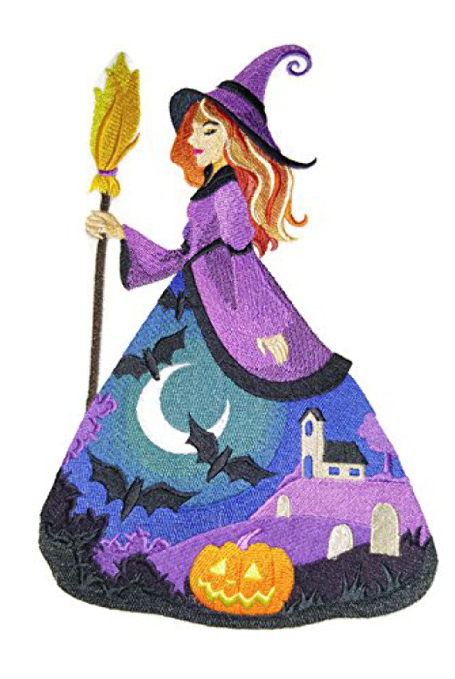 Custom And Unique Happy Halloween [ Bewitching Beauty ] Embroidered Iron on/Sew patch [10.73" 7"]