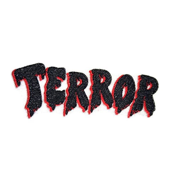 Custom And Unique Happy Halloween [Classic Terror Word] Embroidered Iron on/Sew patch [6.2" 3.1"]