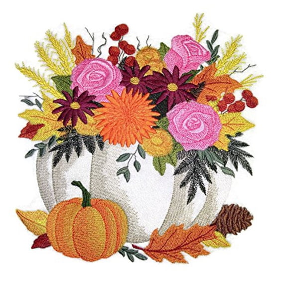 Custom and Unique Happy Halloween [ Pumpkin Bouquet ] Embroidered Iron on/Sew Patch (7.8" x 7.66") [Made in USA]