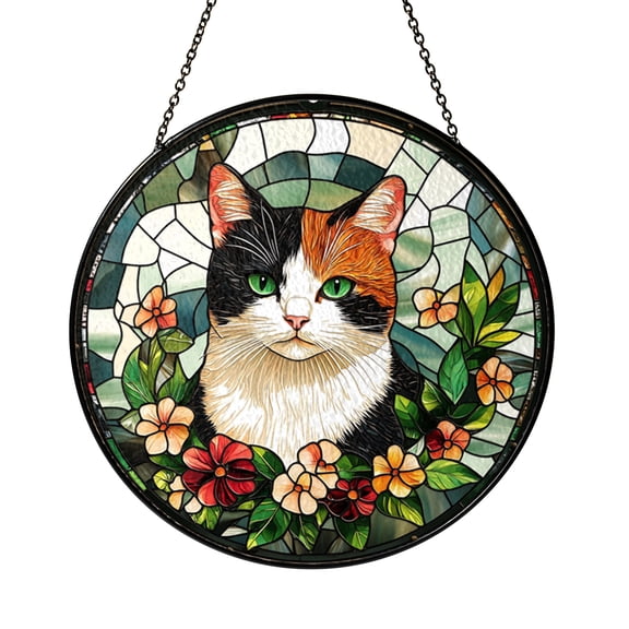 Custom Animal Portrait Suncatcher – Stained Glass Style Window Decor from Photo