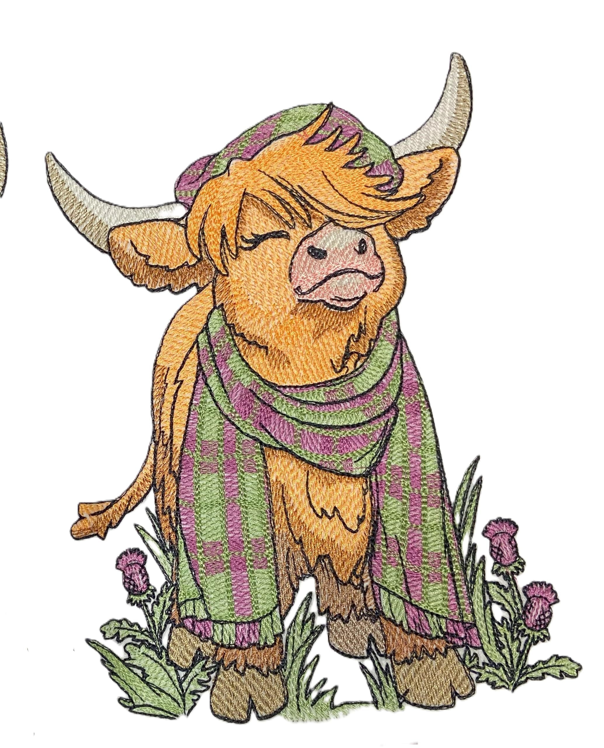 Custom Animals Wear Your Tartan Highland Cow (5.7" x 7.76")