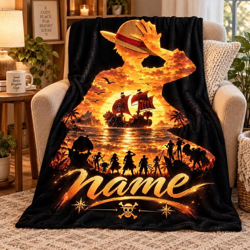 Medical Sign Rn Custom Anime Fleece Blanket, Personalized One-Piece Throw, Memory Gift ...