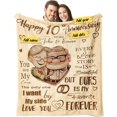 thumbnail image 1 of Custom Anniversary Blanket Personalized Gifts for Wife Her Cutomize Soft Throw Blanket for Husband Him Couple Parents 50X60 Sherpa, 1 of 6