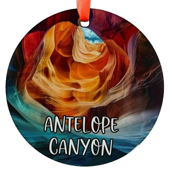 Custom Antelope Canyon Ornament |Faux |Unique Arizona Souvenir|Vacation Travel Gift| Holiday Anniversary Christmas, Holiday Keepsake, Xmas Tree Hanging Decoration, Seasonal Gift Id