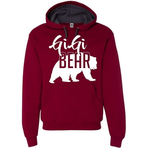 Custom Apparel House GiGi Bear Hoodie Grandma Mom Granny Women Soft Mother's Day Hoodie Adult Unisex Women's Sweatshirt, Cardinal, Small