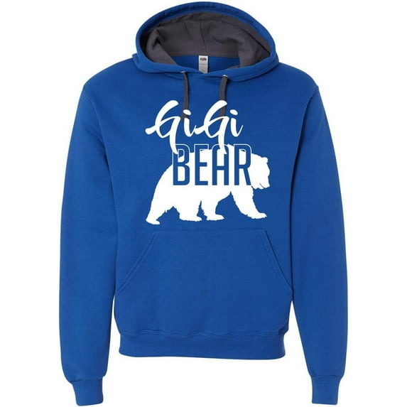 Custom Apparel House GiGi Bear Hoodie Grandma Mom Granny Women Soft Mother's Day Hoodie Adult Unisex Women's Sweatshirt, Royal, XX-Large