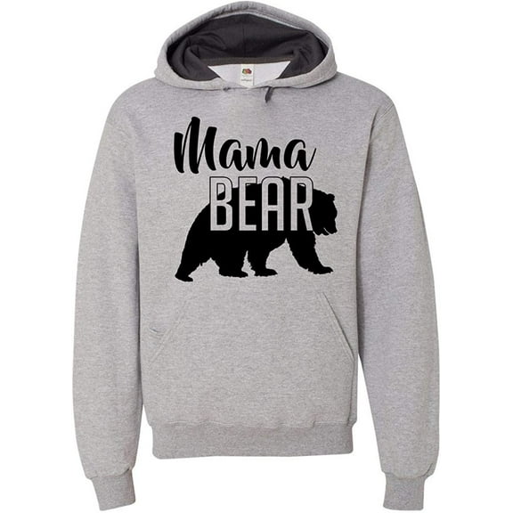 Custom Apparel House Mama Bear Hoodie Mom Women Soft Hoodie Adult Unisex,Large, Athletic Heather