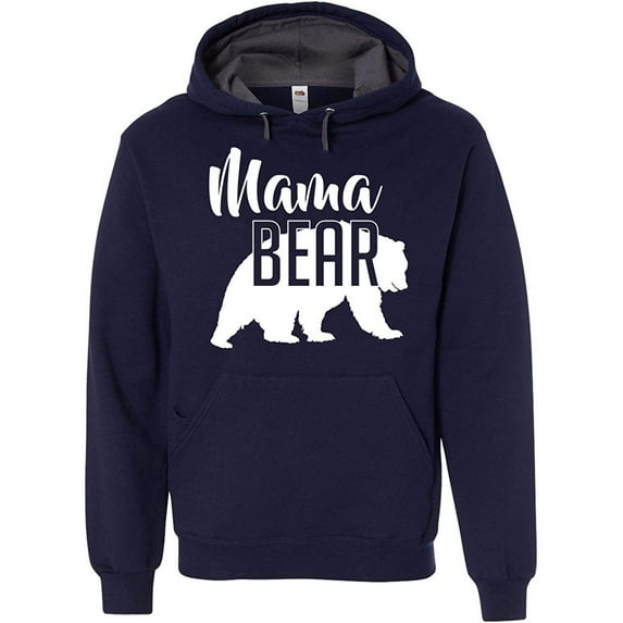Custom Apparel House Mama Bear Hoodie Mom Women Soft Hoodie Adult Unisex,Small, Navy