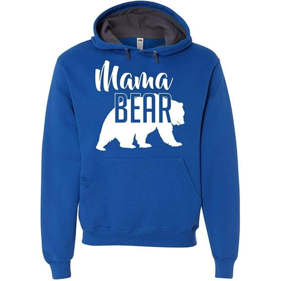 Custom Apparel House Mama Bear Hoodie Mom Women Soft Hoodie Adult Unisex,Small, Royal