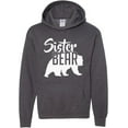 thumbnail image 1 of Custom Apparel House Sister Bear Hoodie Youth Childrens Girls Soft Hoodie Unisex Sweatshirt, Dark Heather, XL, 1 of 4