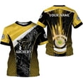 thumbnail image 1 of Custom Archery T-Shirt Bow and Arrow Personalized 3D Shirts for Archer Men Women Target Team Archery Apparel Gifts (Yellow, XL), 1 of 10