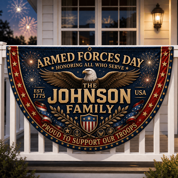 Custom Armed Forces Day Flag 250 Personalized Military Banner for Family Porch Display