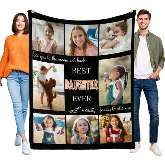 Custom Aunt Blanket, Gift for Aunt Mothers Day Customized Blankets with Photos, Birthday Gifts for Aunt, Best Aunt Ever Personalized Flannel Blanket with Photos Blankets