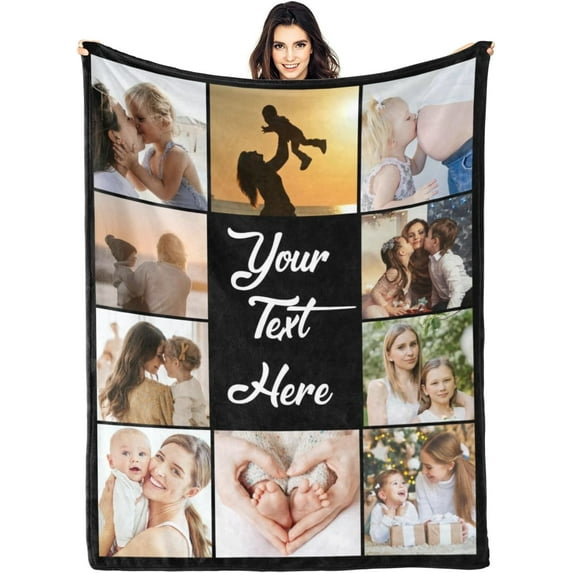 Custom Aunt Blanket, Gift for Aunt Mothers Day Customized Blankets with Photos, Birthday Gifts for Aunt, Best Aunt Ever Personalized Flannel Blanket with Photos Blankets