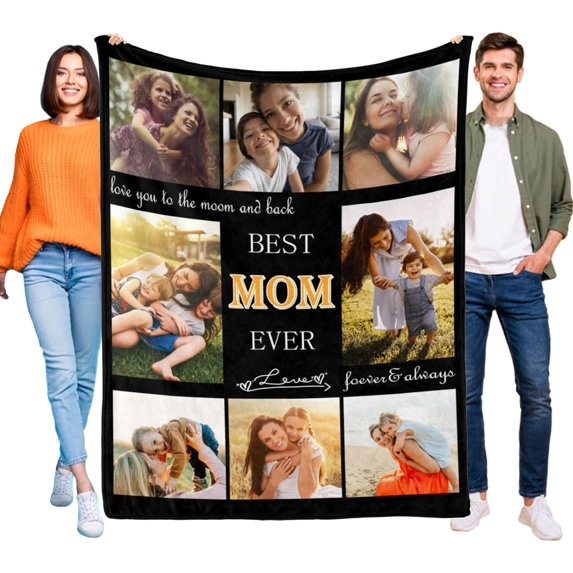 Custom Aunt Blanket, Gift for Aunt Mothers Day Customized Blankets with Photos, Birthday Gifts for Aunt, Best Aunt Ever Personalized Flannel Blanket with Photos Blankets