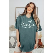 Custom Aunt Shirt, Auntie Est 2024 Shirt, Comfort Colors Aunt Shirt, Gift for Auntie, Pregnancy Announcement, New Aunt tee, Cool Aunt Club