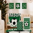 thumbnail image 1 of Custom Baby Bedding Set for Boys-Green Football Design,Personalized Name 5 Pcs Nursery Bedding-Soft Chic Blanket,Sheet,Changing Pad Cover, Room Rug and Wall Art Set for Newborns Gifts, 1 of 8