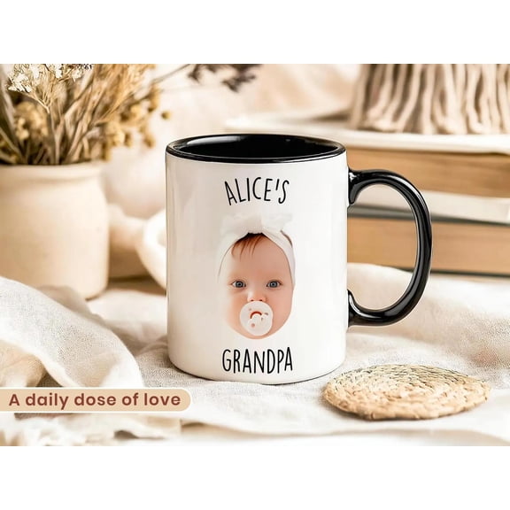 Custom Baby Face Mug, Personalized Kids Photo Gift For Grandparents, Bekilab, 11oz-15oz Mug