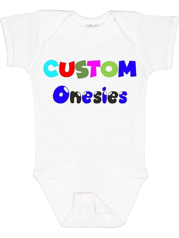 Baby Boy or Girl Personalized Custom Text Bodysuit, White, 0-3 Months