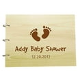 thumbnail image 1 of Custom Baby Shower Guestbook Wood Engraved Foot Print Photo Album Custom Scrapbook, 1 of 6