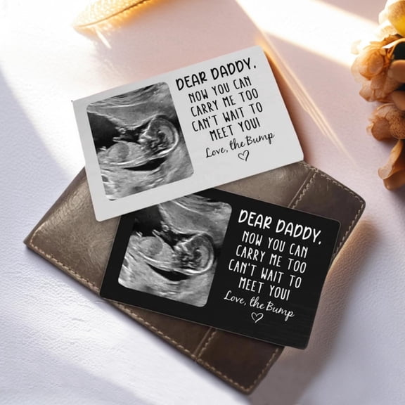 Custom Baby Ultrasound Photo Metal Wallet Card, New Baby Sonogram Gift, Wallet Insert Card, Pregnancy Gift, New Dad Gift, Expecting Dad Gift