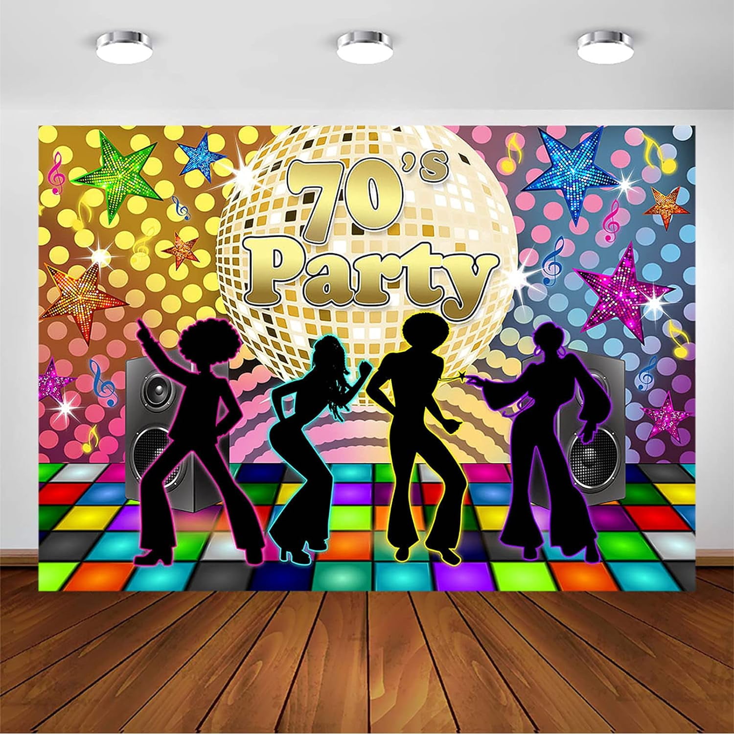 Leowefowa 10x7ft Neon Party Backdrop - "Let's Glow" 80s 90s Retro Photo Booth Background Vinyl For Studio, Birthday