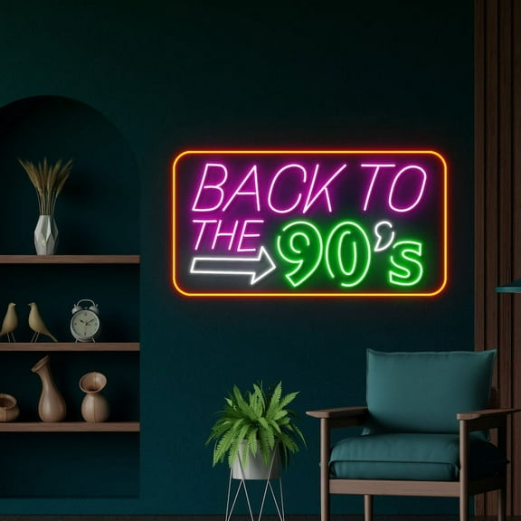 Custom Back To The 90s Neon Led Sign, Retro Neon Sign, Home Decor