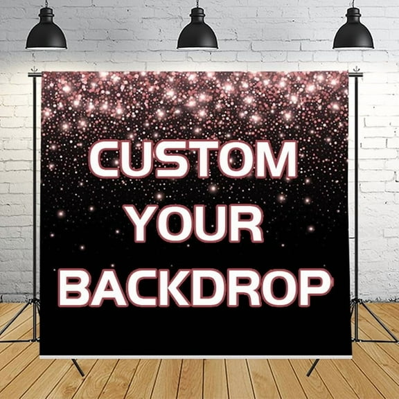 Custom Backdrop Personalized Photo Backdrop with Picture Banner for Photography, Gift for Christmas, Birthday, Wedding, Graduation, Valentine's Day(Vinyl)