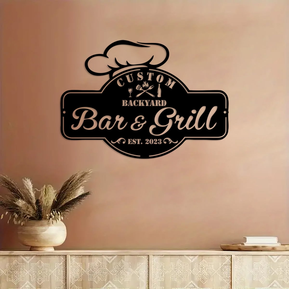 Personalized BBQ Metal Wall Sign - Custom Grill & Smoker Gift, Powder-Coated For Indoor/Outdoor, Multiple Sizes
