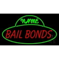 thumbnail image 1 of Custom Bail Bonds LED Neon Sign 13 x 24 - inches, Black Square Cut Acrylic Backing, with Dimmer - Bright and Premium built indoor LED Neon Sign for Defence Force., 1 of 6