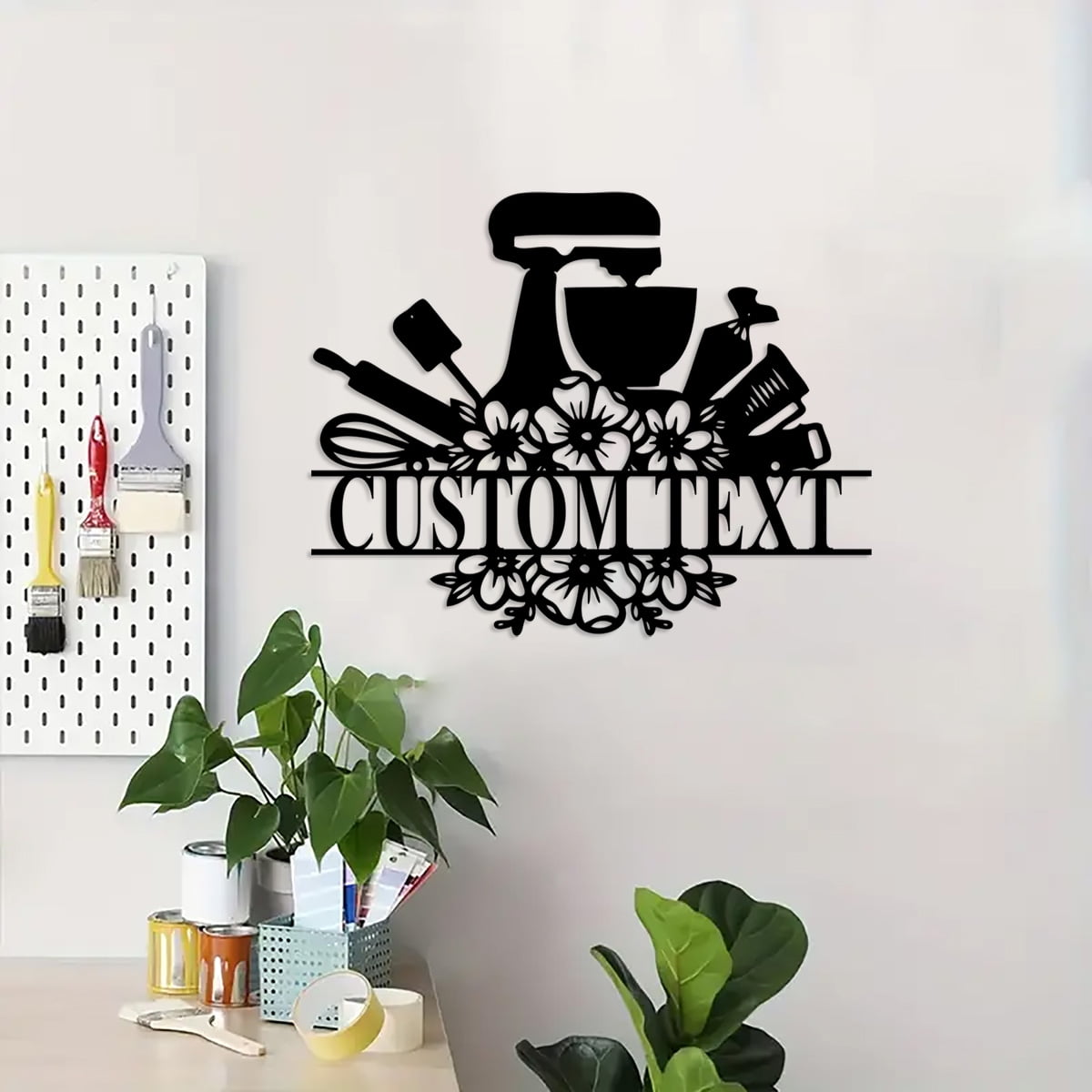 Custom Baking Metal Wall Art, Personalized Baker Name Sign Decoration ...