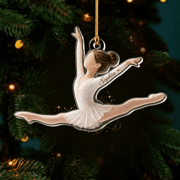 Custom Ballet Ornament Personalized Ballerina Pose Acrylic Keepsake Gift for Dancers